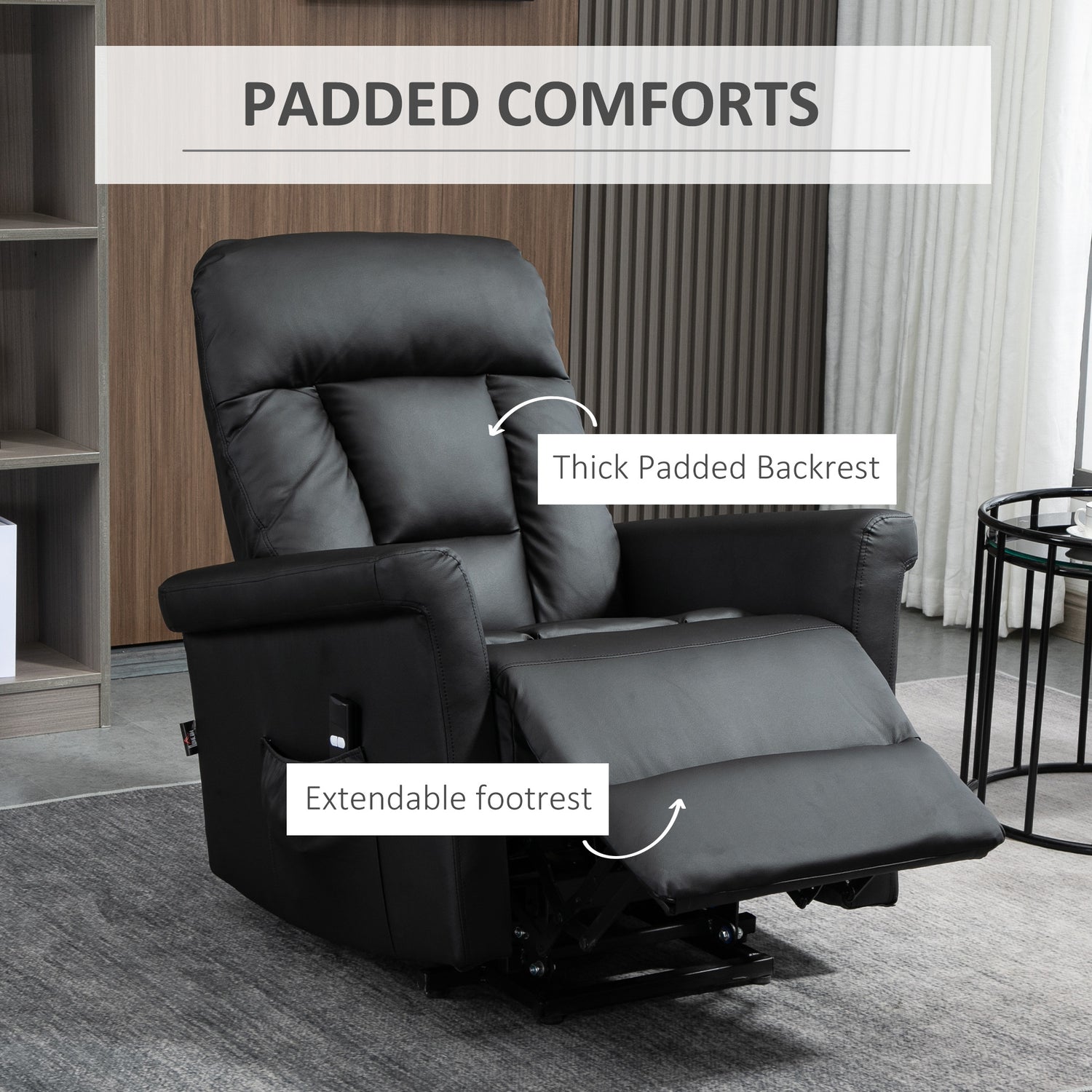 Leather chair discount and footstool aldi