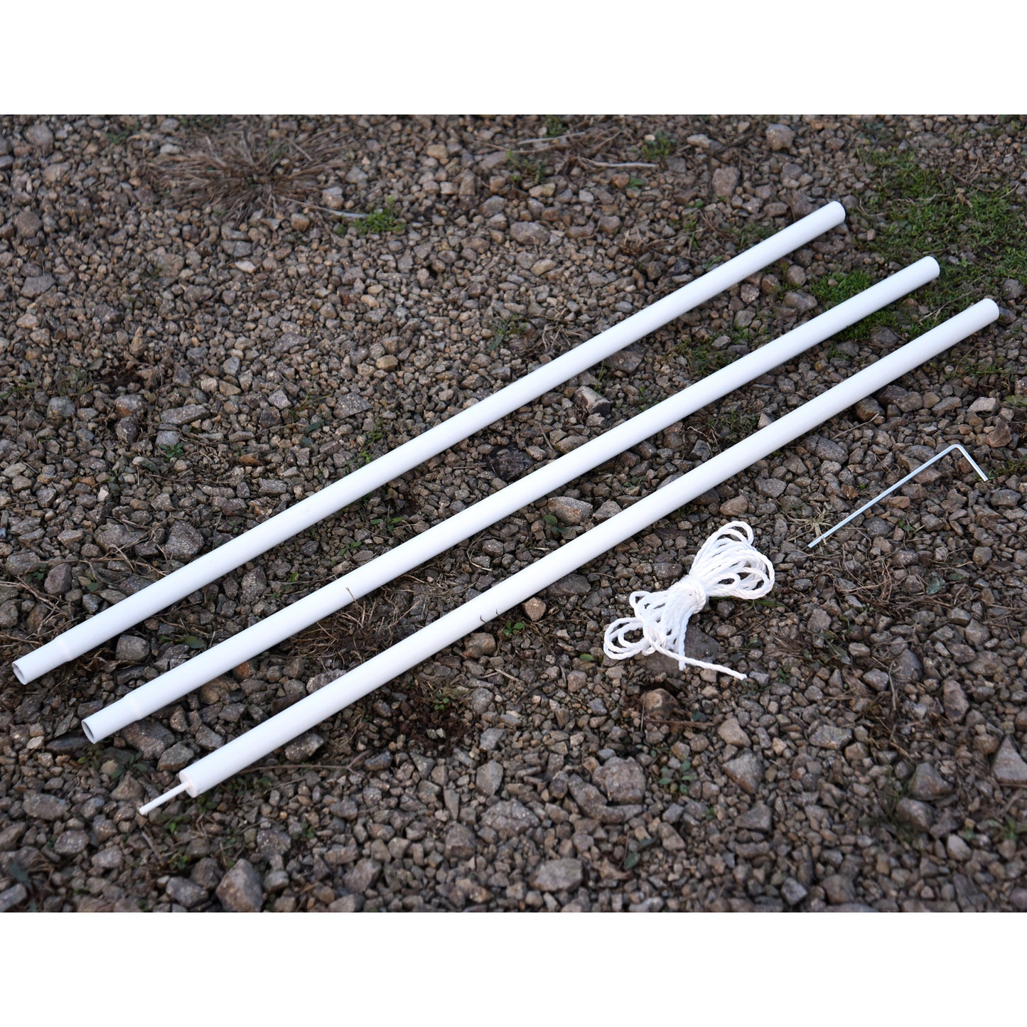 Outsunny Iron Awning Sail Shade Pole Kit White