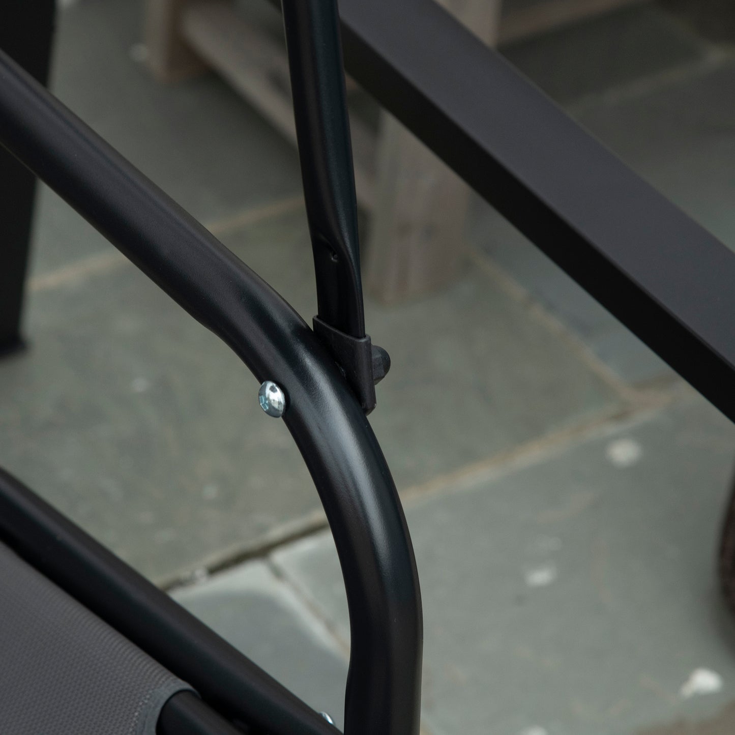 Outsunny Two-Seater Garden Swing Chair, with Adjustable Canopy - Grey