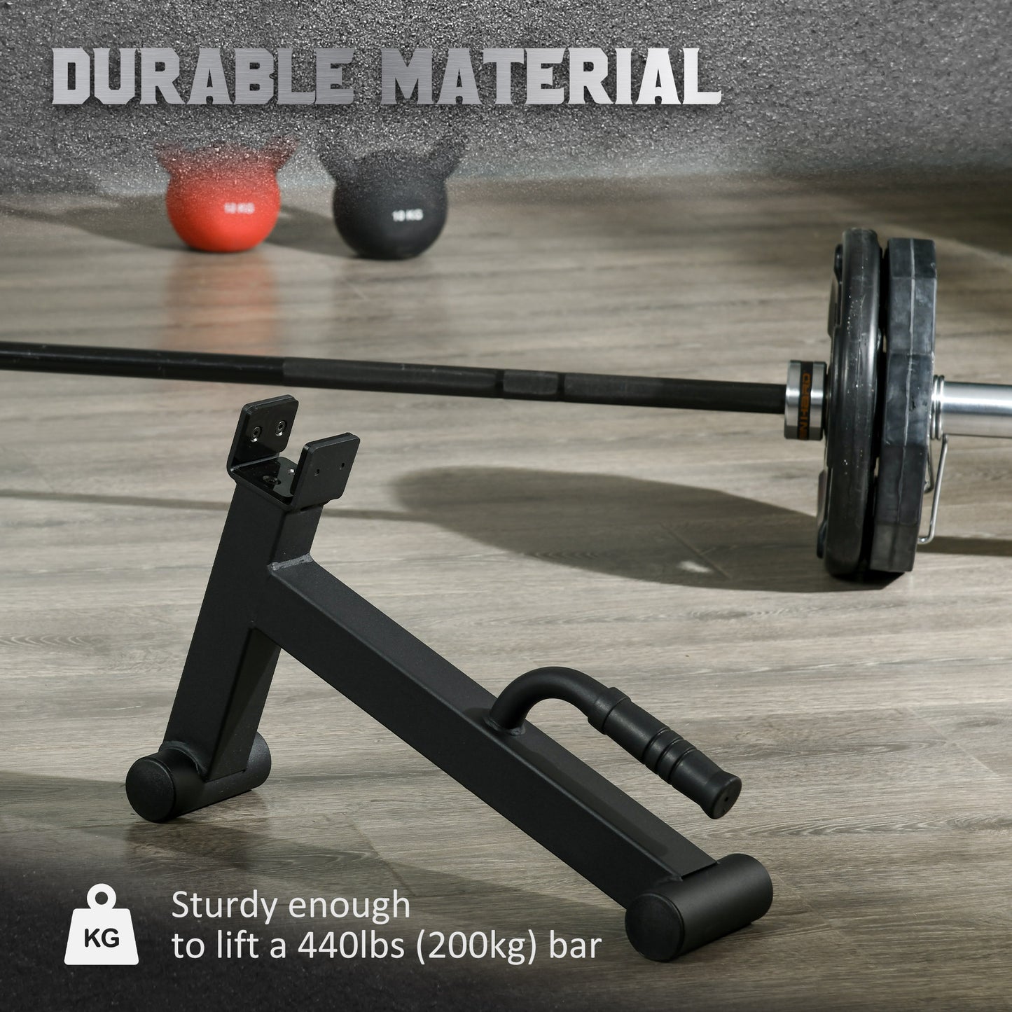 SPORTNOW Deadlift Barbell Jack with NonSlip Handle for Weight Training Black