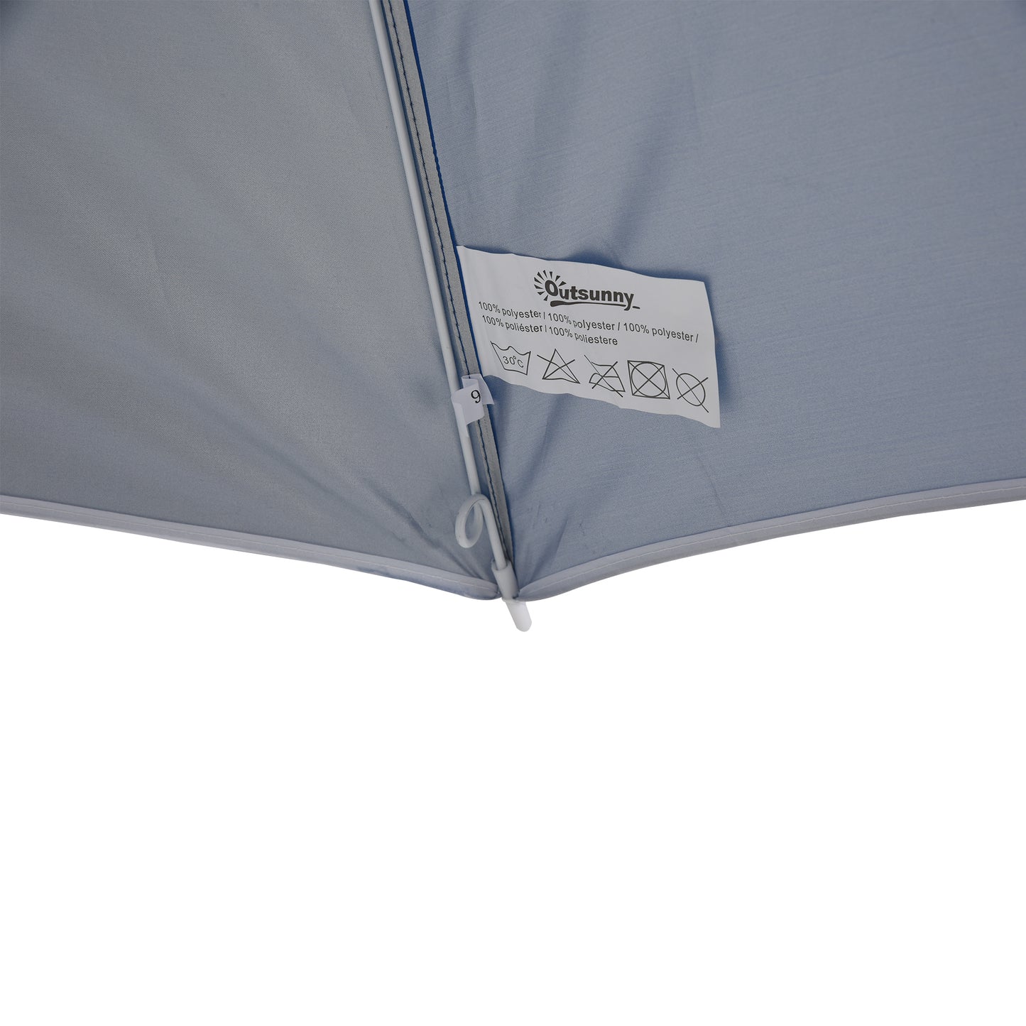 Outsunny 88" Arc 2.2M Fishing Umbrella Beach Parasol with Sides Brolly Shelter Canopy Shade with FREE Carry Bag Blue