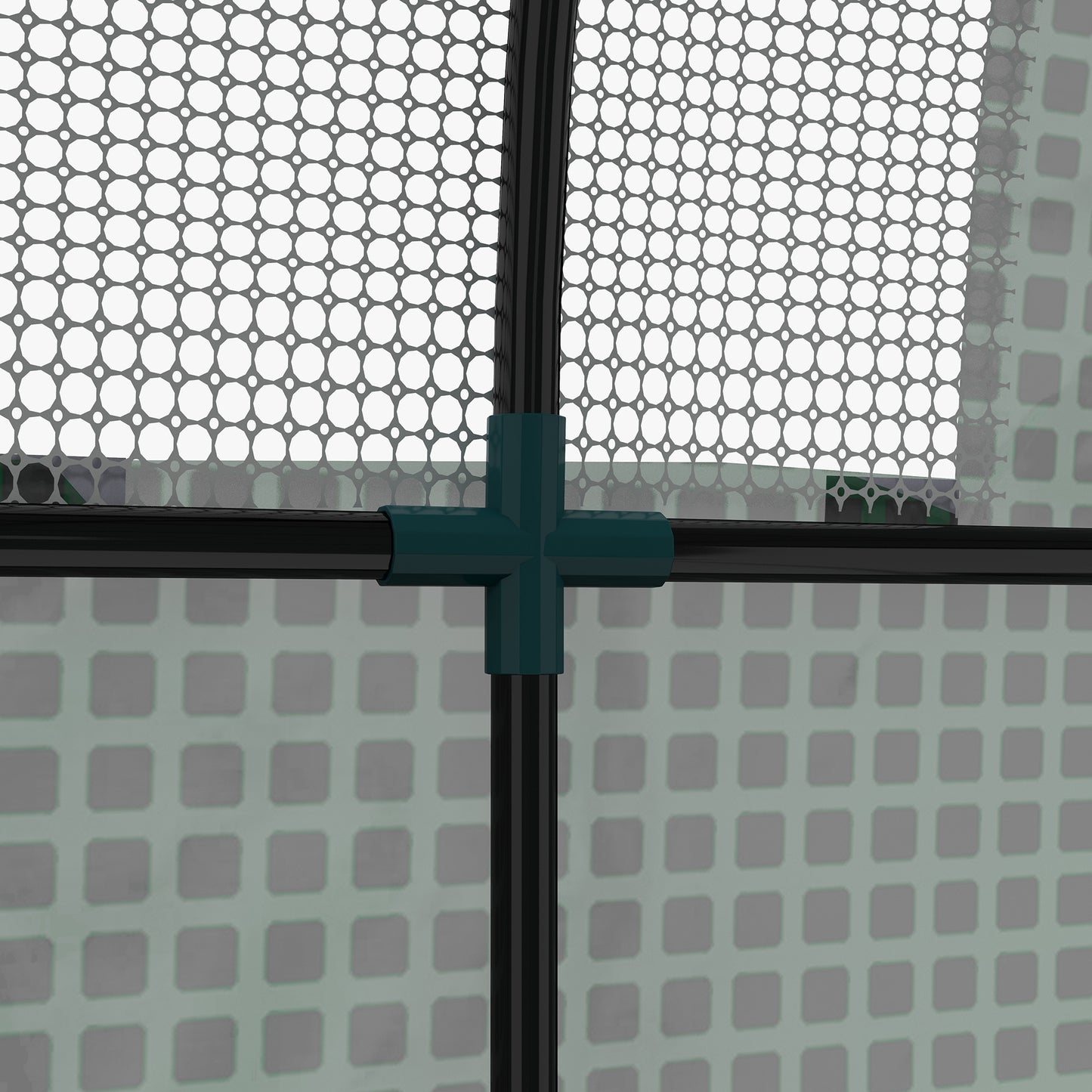 Outsunny Polytunnel Greenhouse Walkin Grow House with UVresistant PE Cover Doors and Mesh Windows 1.8 x 1.8 x 2m Green