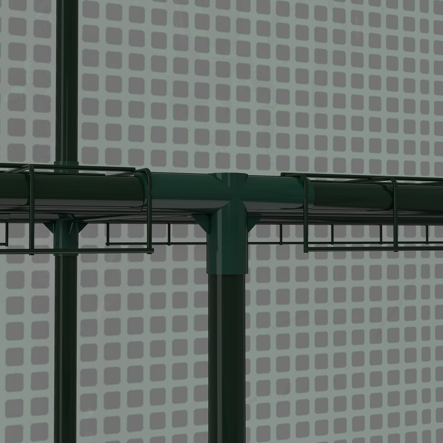 Outsunny Walkin Greenhouse with 3 Tier Shelves Outdoor Green House Garden Grow House with Reinforced PE Cover Rollup Door and Mesh Windows 140 x 213 x 190cm Green