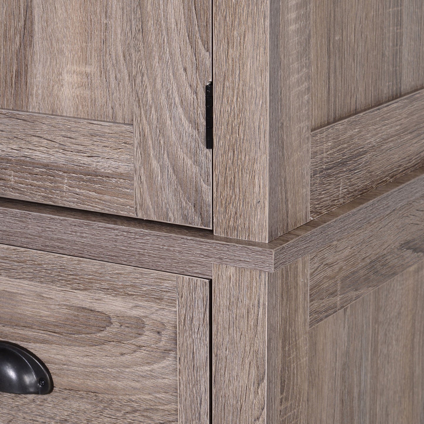 HOMCOM MDF Freestanding Kitchen Pantry Cabinet Wood Tone