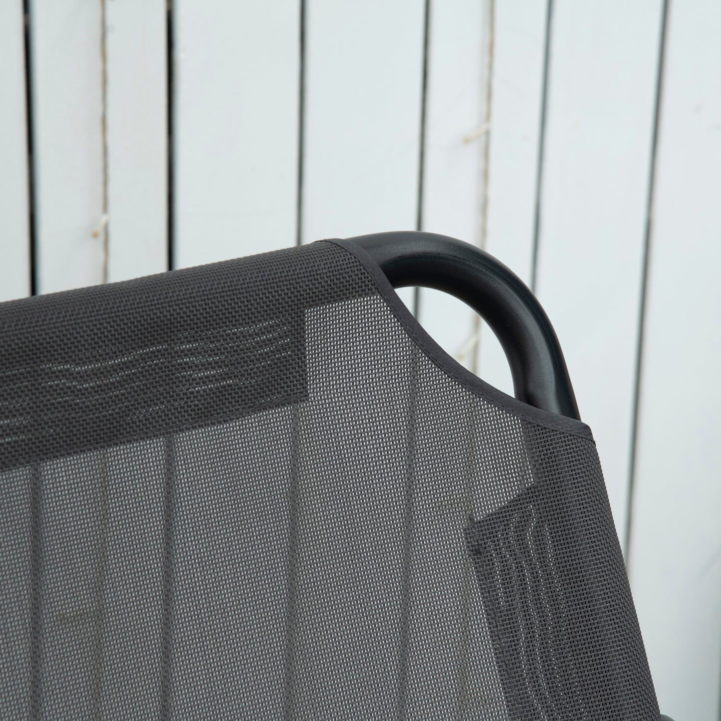 Outsunny Two-Seater Garden Swing Chair, with Adjustable Canopy - Grey