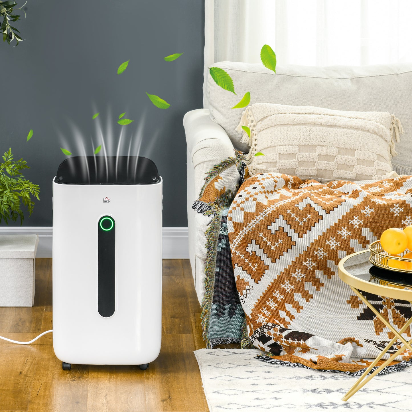 HOMCOM 6500mL Portable Dehumidifier with Air Purifier Filter, 24H Timer, 4 Modes, 22L/Day, for Home Laundry Basement