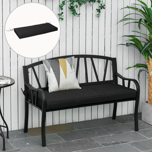 Outsunny Garden Bench Cushion 2 Seater Loveseat Seat Pad for Patio Swing Furniture for Indoor & Outdoor Use, Black Use