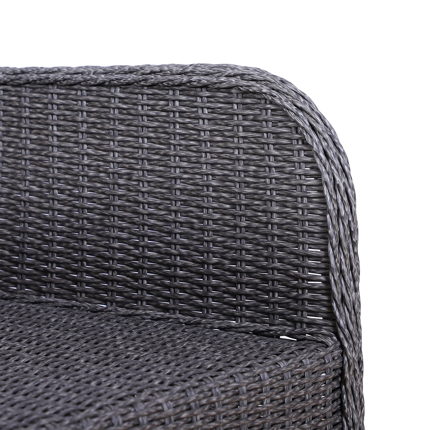 Outsunny Deluxe 2-Seater Rattan Armchair & Table Set Grey