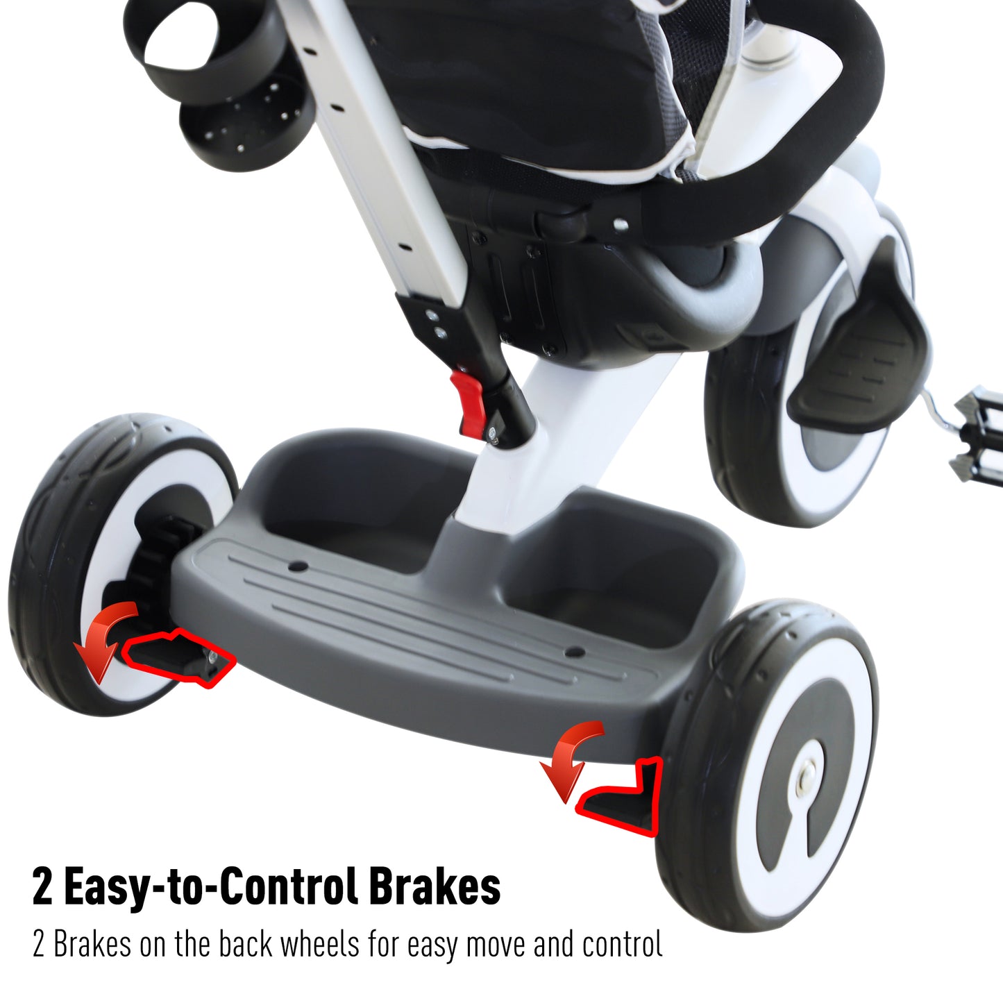 HOMCOM Baby Tricycle 4-in-1 W/Canopy, 3 Wheels-Dark Grey