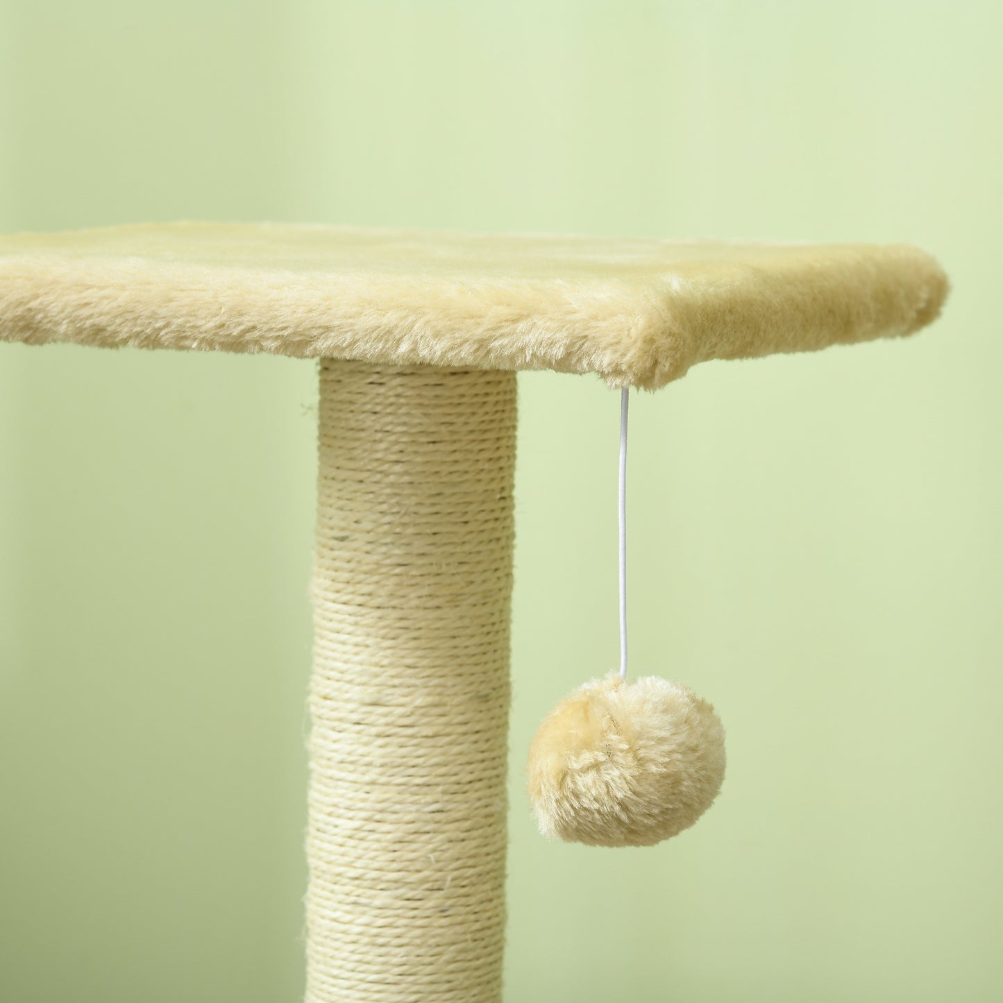 PawHut 72cm Cat Tree with Scratching Post Pad for Indoor Cats Cream White