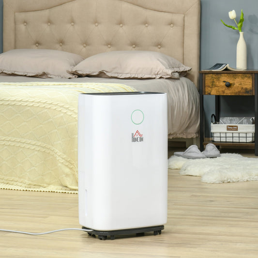 HOMCOM 20L/Day 4000ML Portable Quiet Dehumidifier for Home Laundry Room Bedroom Basement, Electric Moisture Air De-Humidifier with 3 Modes