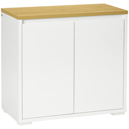 HOMCOM Sideboard Cabinet, Kitchen Storage Cabinet with Double Doors and Adjustable Shelf for Living Room, Entryway, White