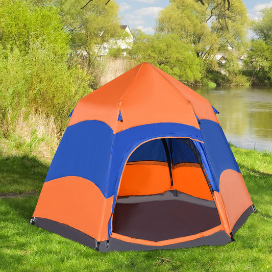 Outsunny Tent, 280Wx280Lx170H cm-Orange/Blue
