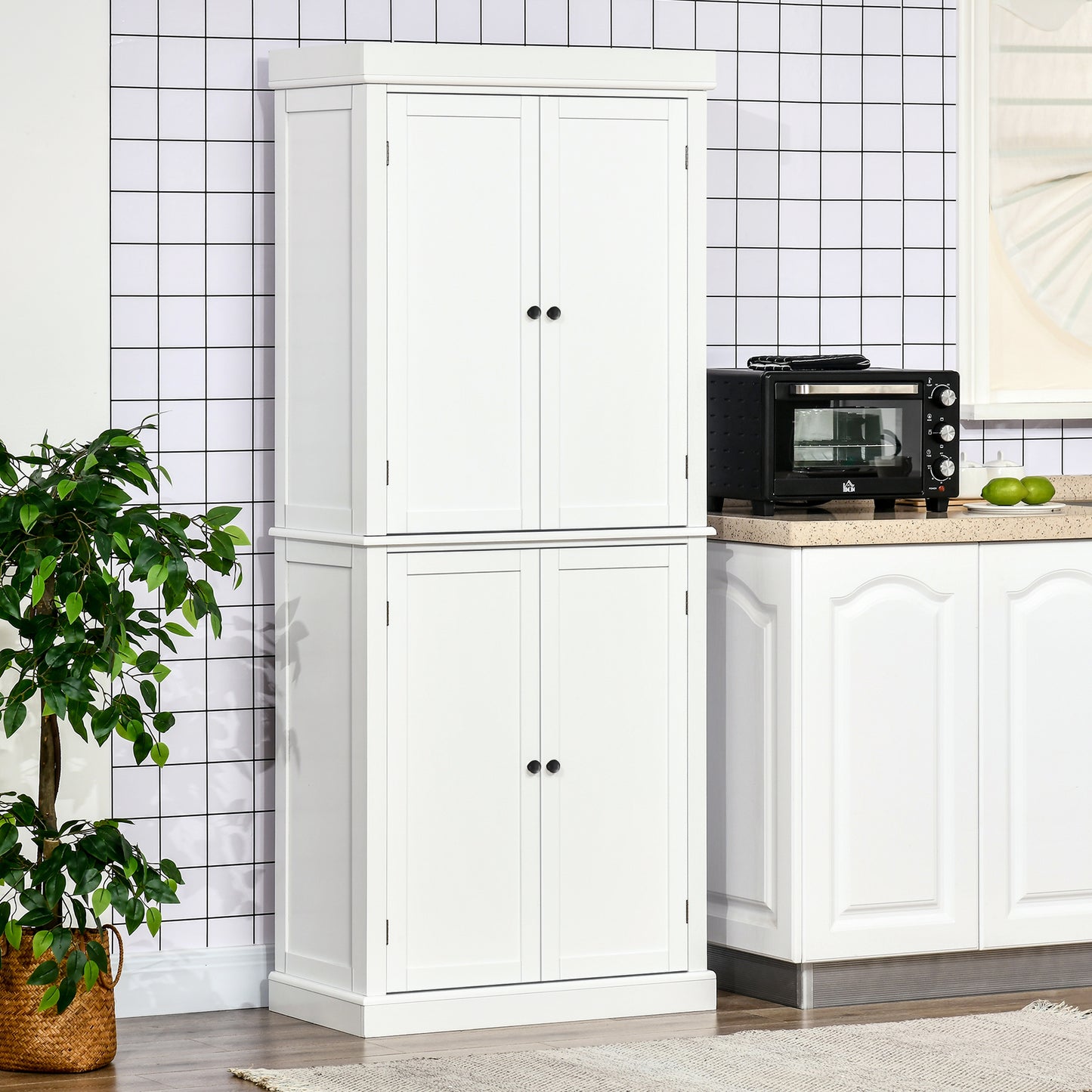 HOMCOM Freestanding Kitchen Cupboard With 4 Doors Storage Cabinet Wit   HTz90f184ec50b1a6 1445x 