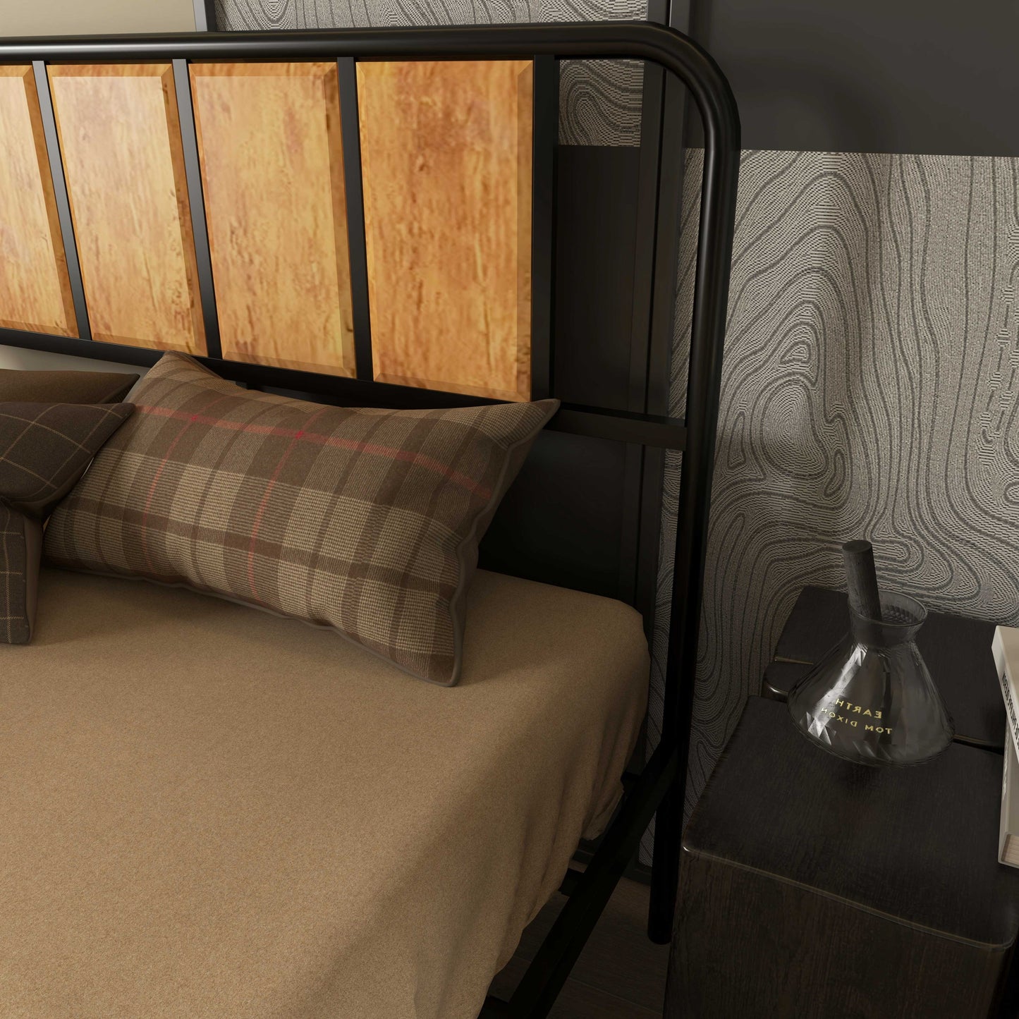 HOMCOM Double Retro-Look Metal Bed Frame