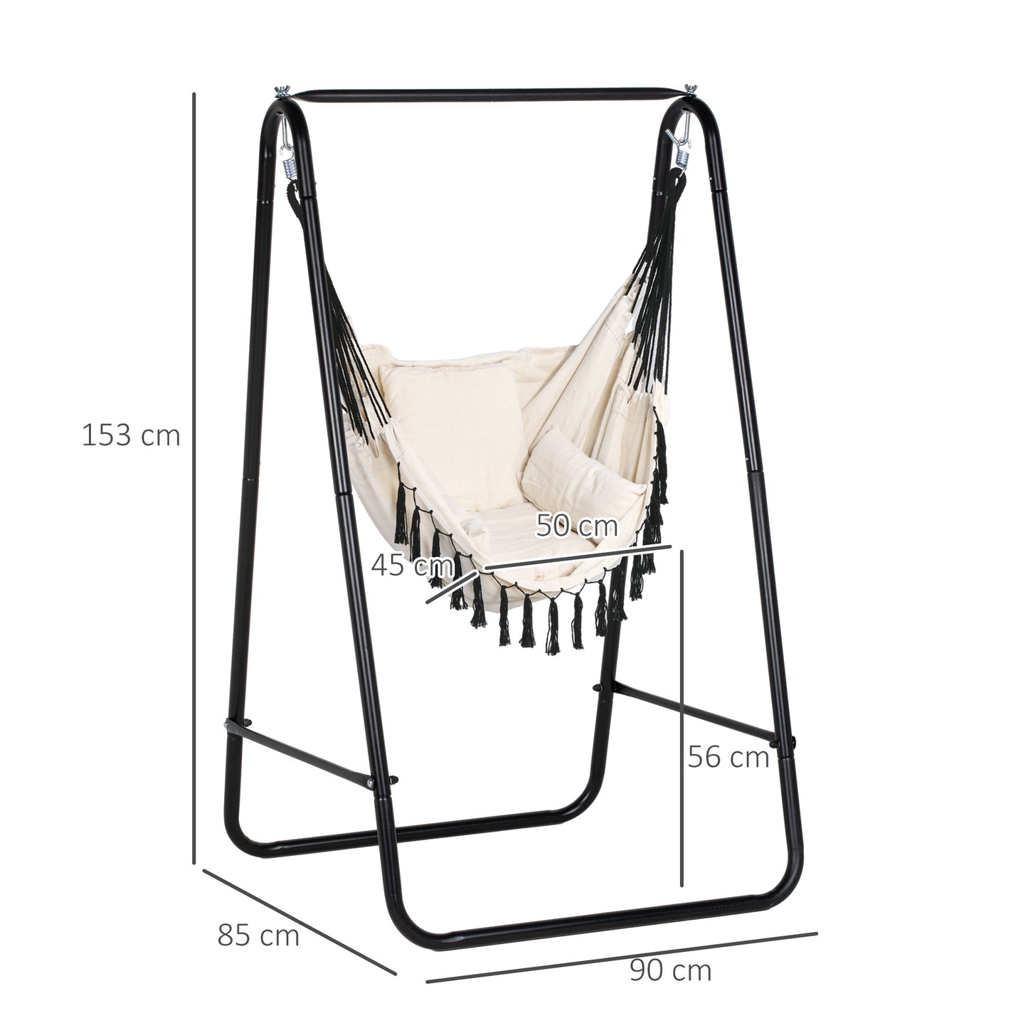 Outsunny Hammock Chair with Stand, Hammock Swing Chair with Cushion, C ...