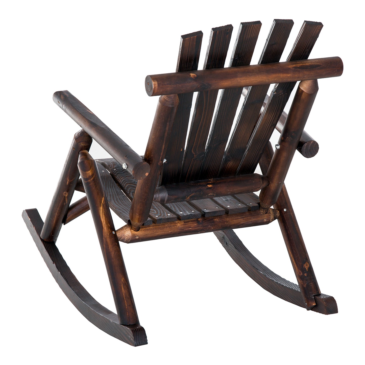 Outsunny Fir Wood Outdoor Adirondack Rocking Armchair Brown