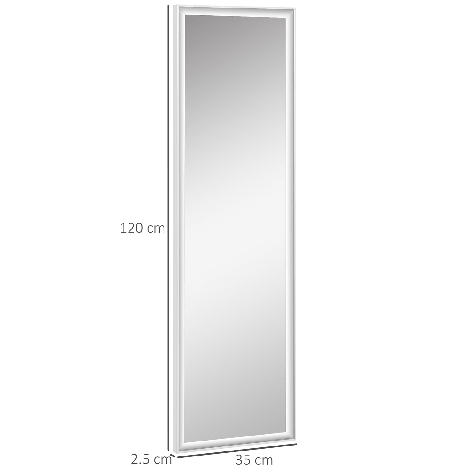 HOMCOM Full Length Mirror Wall-Mounted, Rectangle Dressing Mirror for ...