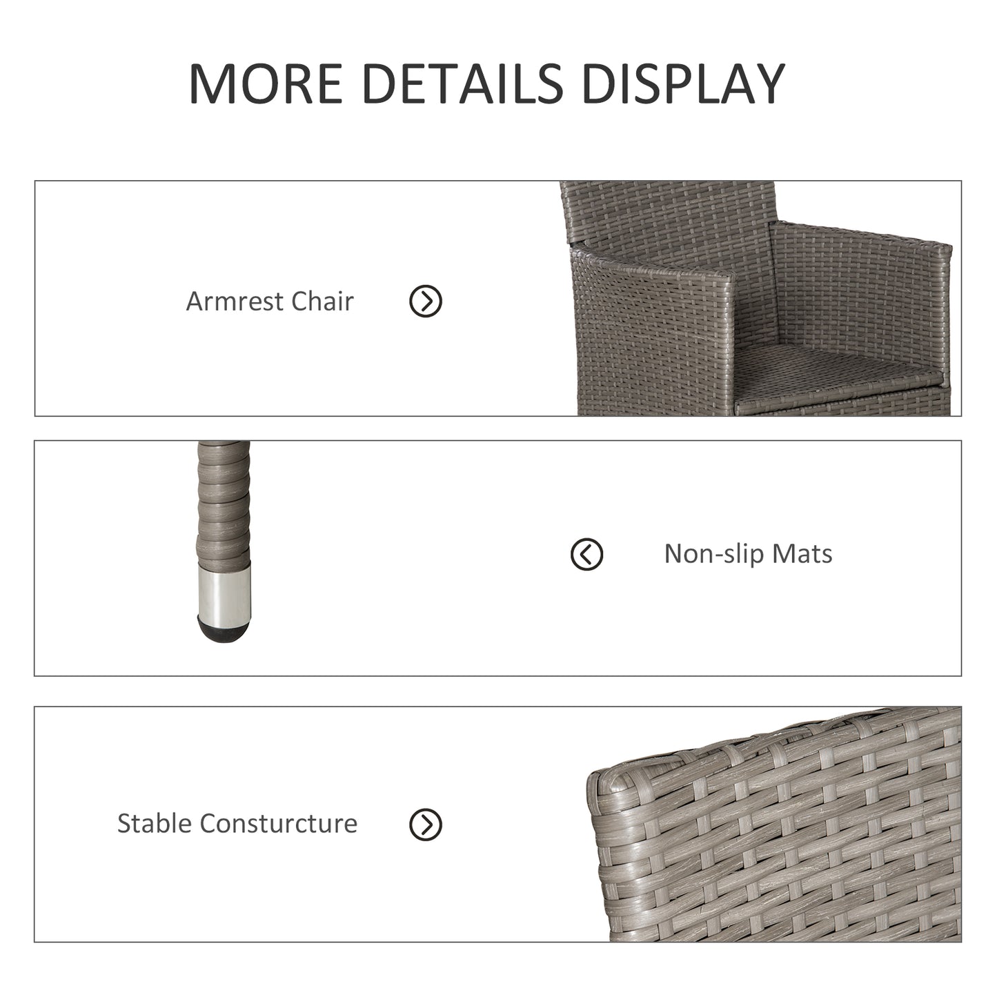 Outsunny 4PC Rattan Chair Patio Sofa Chairs Set Cushioned Outdoor Rattan Furniture