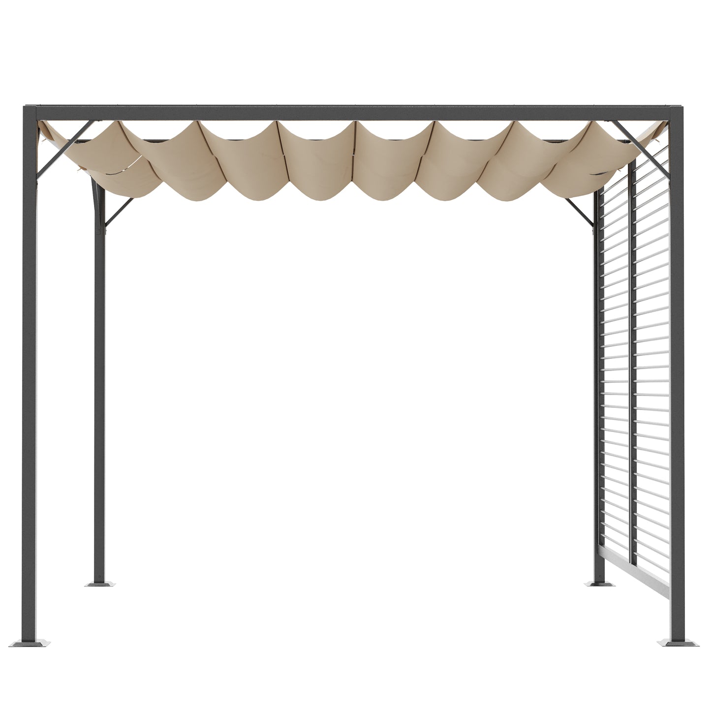 Outsunny 2.8 x 3(m) Metal Pergola Gazebo Patio Sun Shade Shelter Retractable Canopy  Marquee Party BBQ Tent
