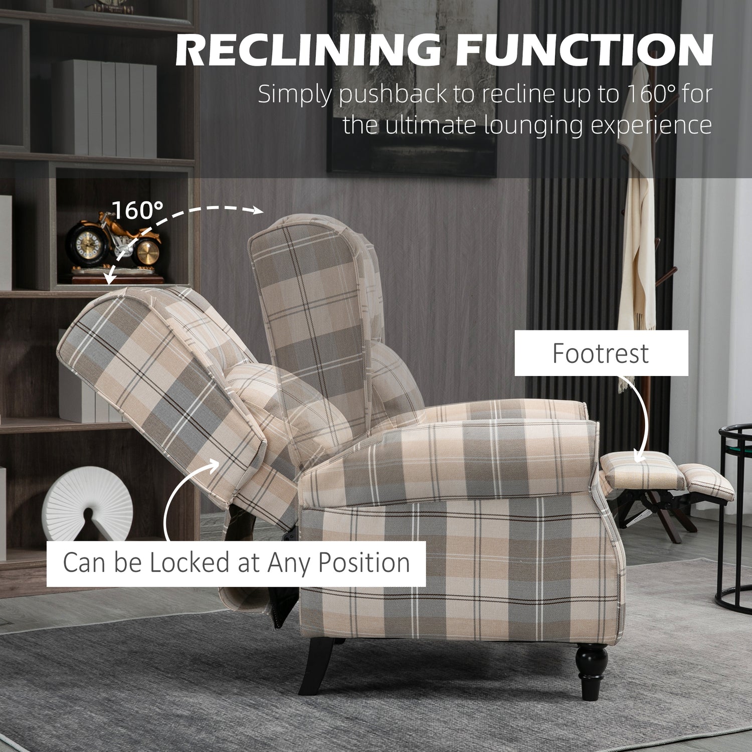 HOMCOM Massage Recliner Chair for Living Room, Push Back Recliner