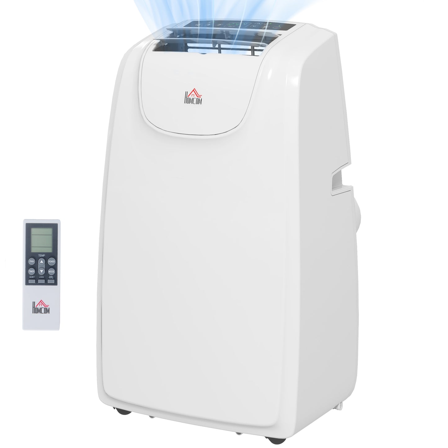HOMCOM 12,000 BTU Mobile Air Conditioner for Room up to 28mÂ², with Dehumidifier, Quiet Mode, 24H Timer, Wheels, Child Lock