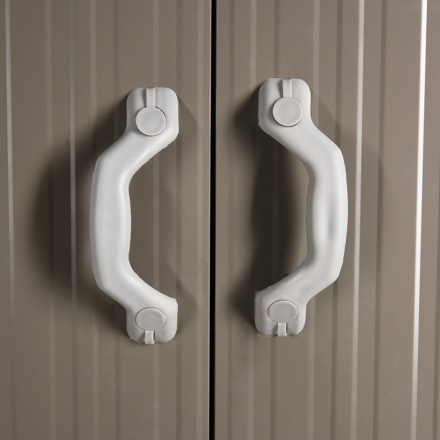 Outsunny 8 x 6 ft Galvanised Garden Shed Outsoor Metal Storage Shed with Double Doors Window Air Vents for Patio Lawn Grey