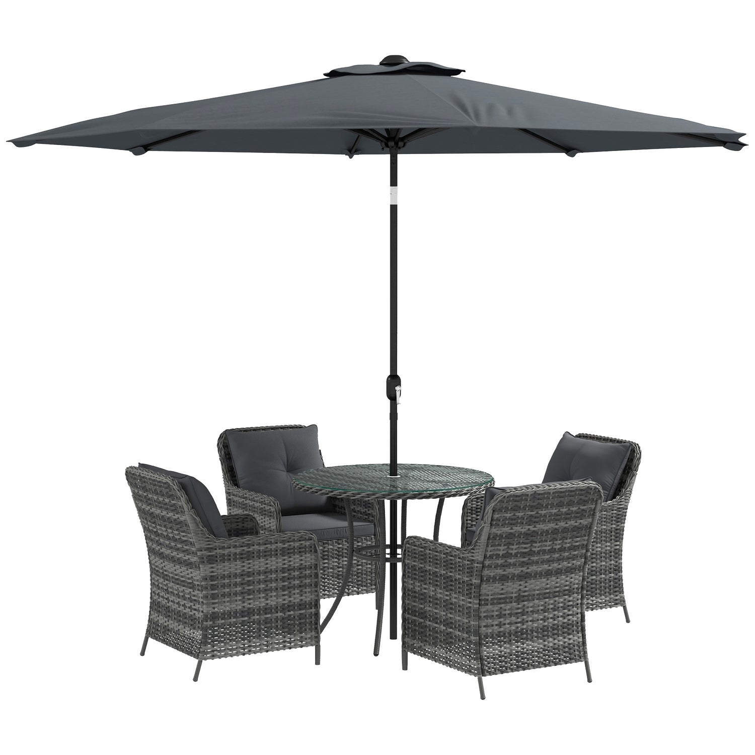 Outsunny Pieces Garden Dining Set, Seater Rattan Dining Set
