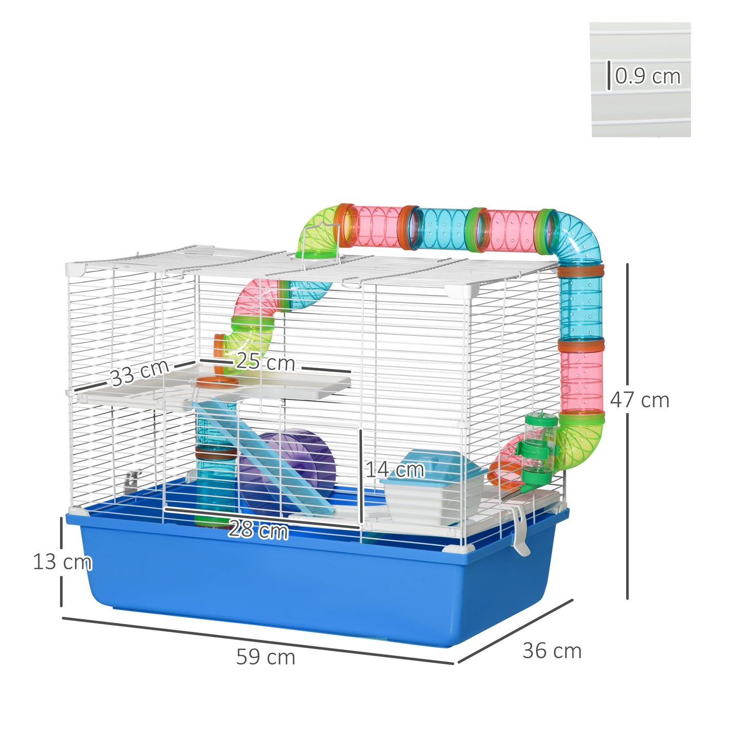 Hamster cage best sale with tunnels