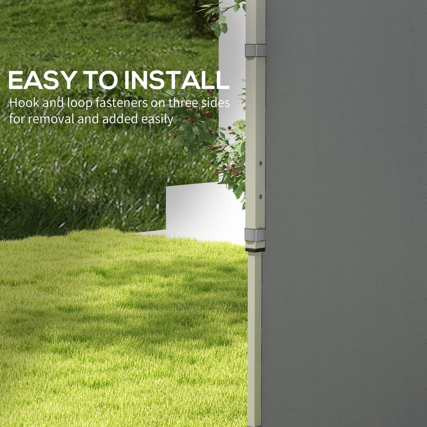 Outsunny Gazebo Side Panels, 2 Pack Sides Replacement, for 3x3(m) or 3x6m Pop Up Gazebo, with Zipped Doors, Light Grey