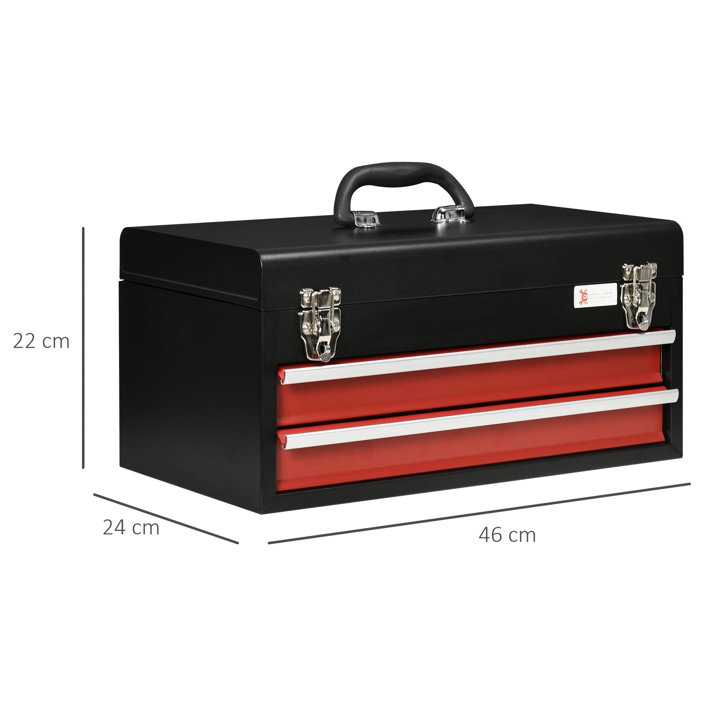 DURHAND 2 Drawer Tool Chest, Lockable Metal Tool Box