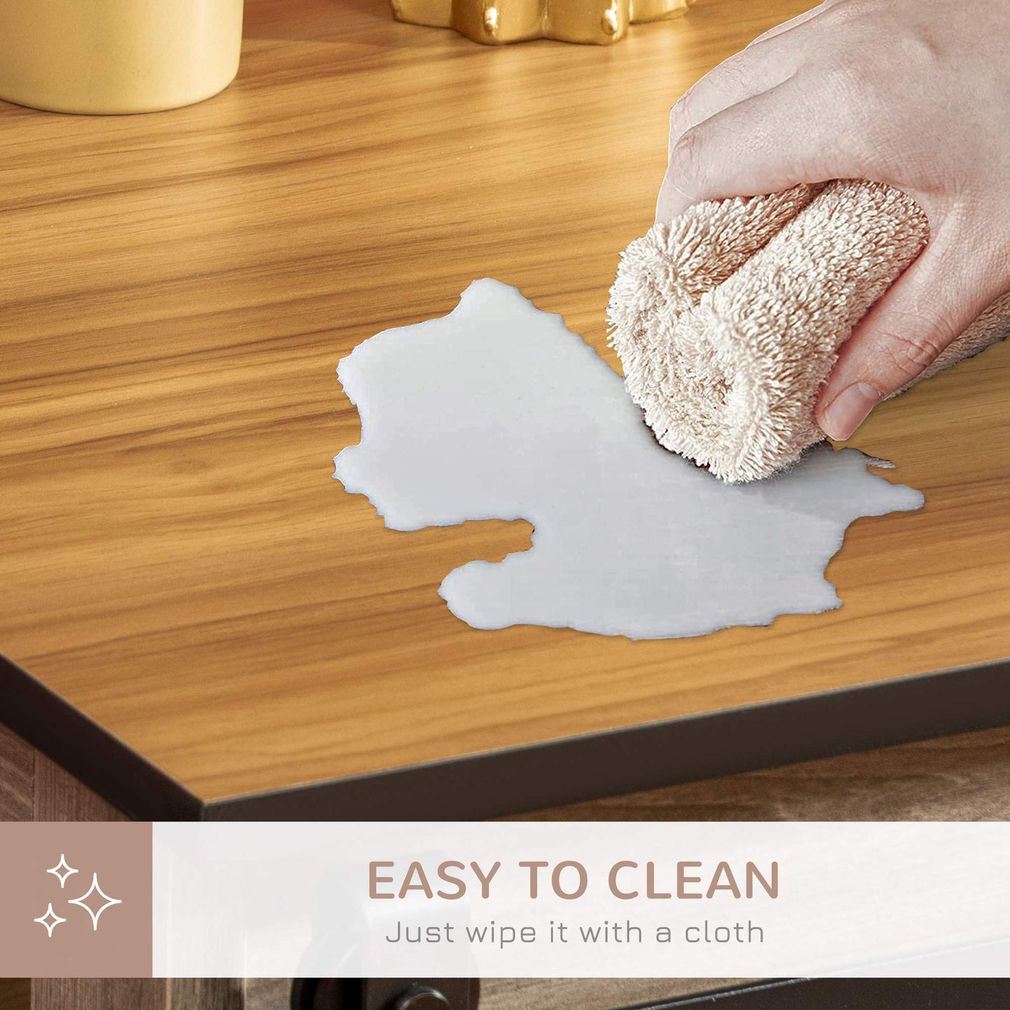 PawHut Dog Crate Furniture for Large Dogs Double Dog Cage for Small Dogs with Sliding Doors Oak Tone