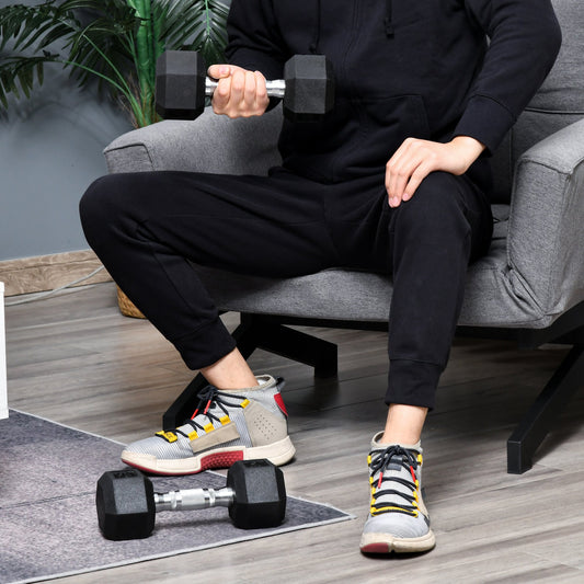 HOMCOM Hex Rubber Dumbbells Set Weight Lifting Equipment Fitness 2x6kg