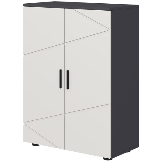 kleankin Small Bathroom Cabinet Bathroom Storage Cabinet with 2Doors Cupboard 2 Adjustable Shelves and Soft Close Mechanism Grey