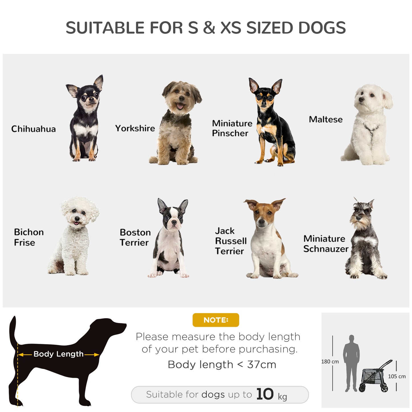 PawHut One-Click Foldable Pet Stroller, Dog Cat Travel Pushchair w/ EVA Wheels, Storage Bags, Mesh Windows, Doors, Safety Leash, Cushion, for Small Pets - Grey