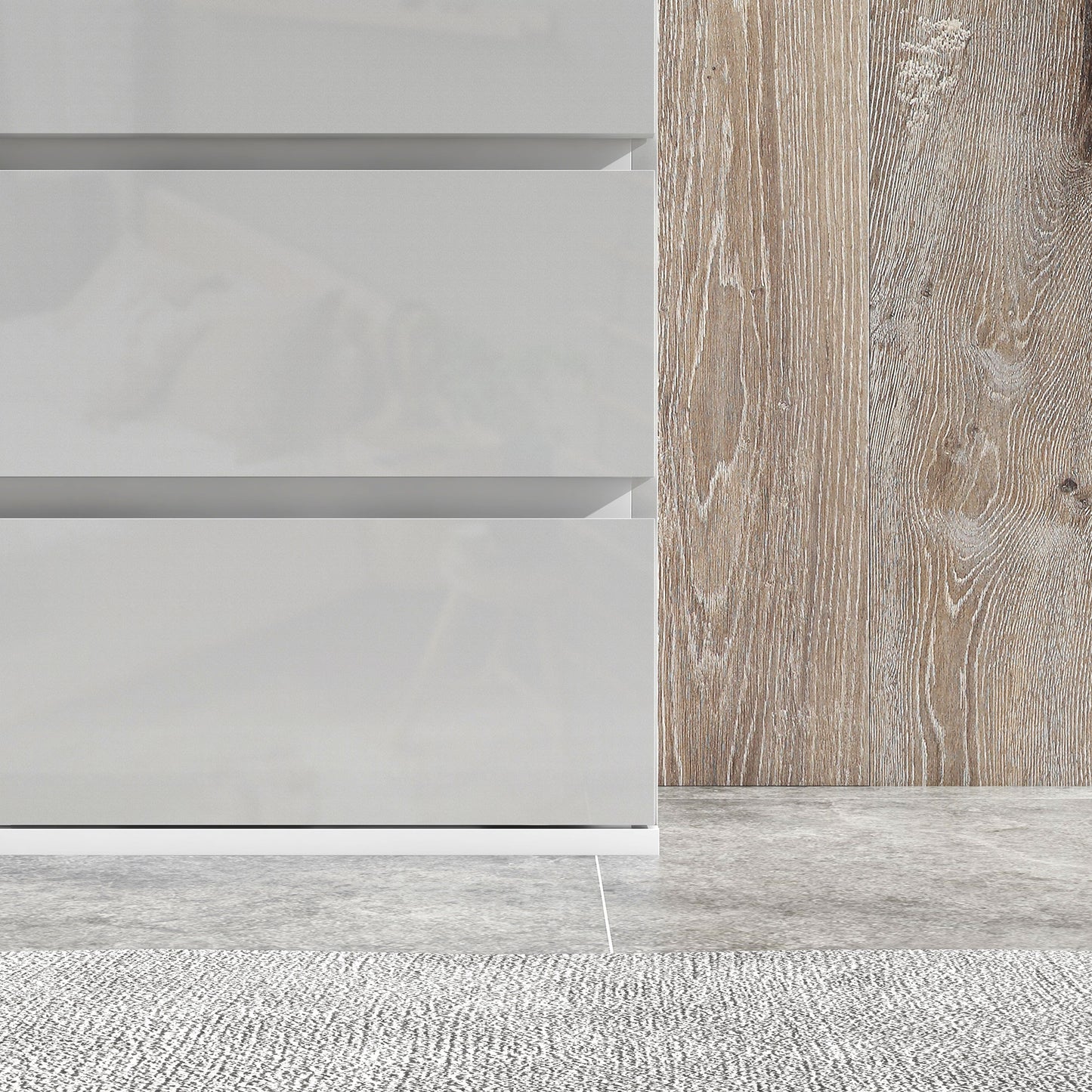 HOMCOM High Gloss Chest of Drawers, 4-Drawer Storage Cabinets, Modern Dresser, Storage Drawer Unit for Bedroom