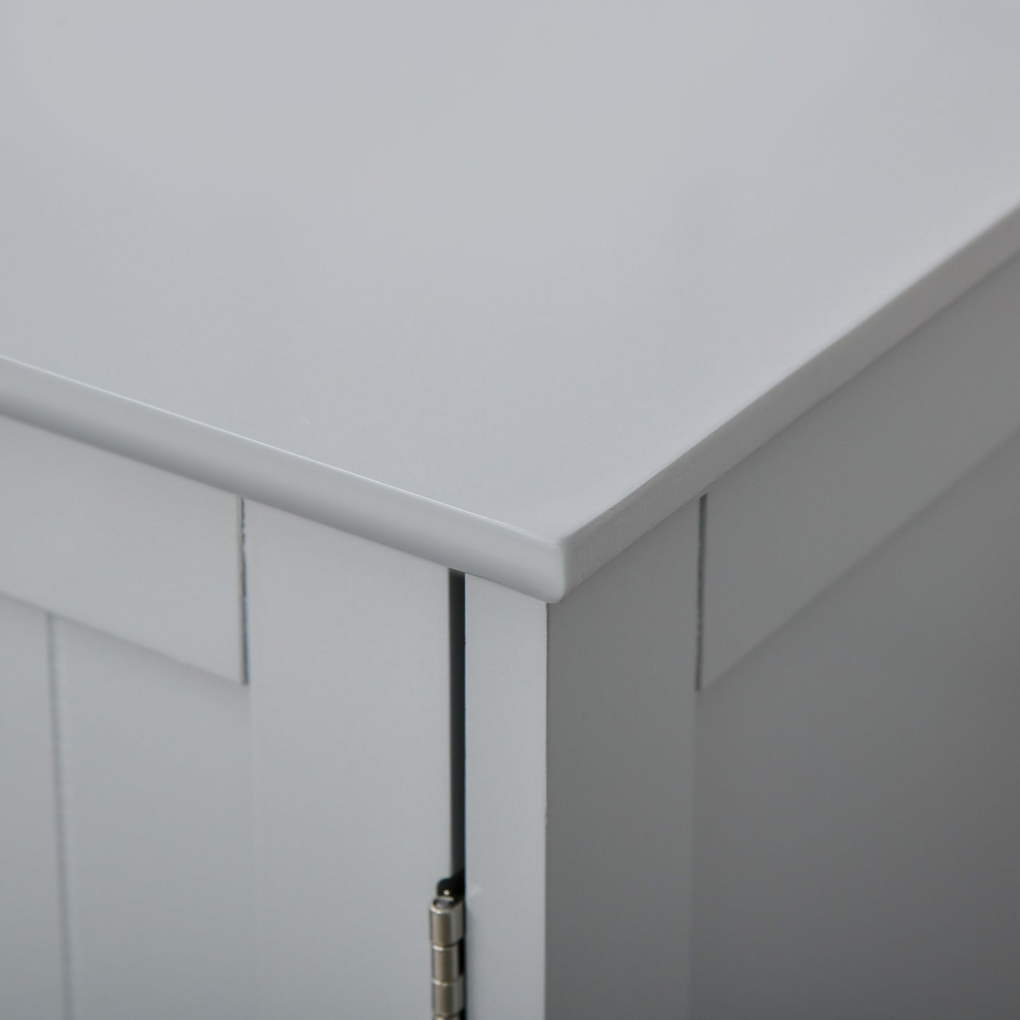 kleankin 60x60cm Under-Sink Storage Cabinet w/ Adjustable Shelf Handles Drain Hole Bathroom Cabinet Space Saver Organizer Grey Handle