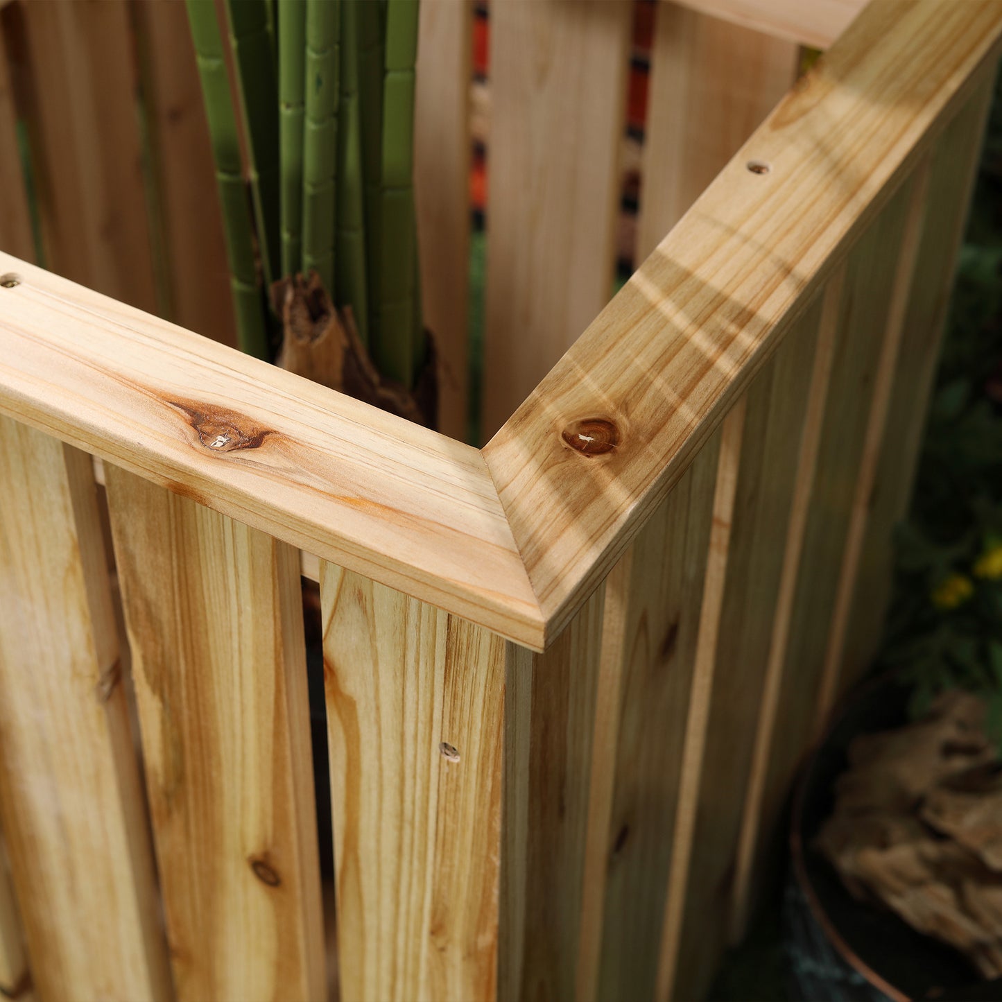 Outsunny Wooden Garden Planter & Bench Combination, Planter Box with Garden Bench for Patio, Park and Deck, 192 x 43 x 50 cm, Natural