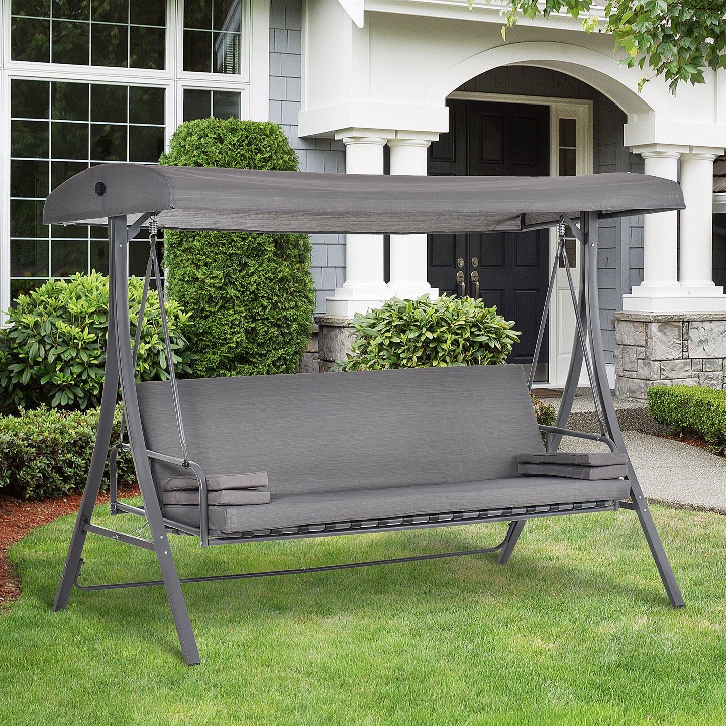 Outsunny Outdoor 2-in-1 Patio Swing Chair Lounger Seater Garden