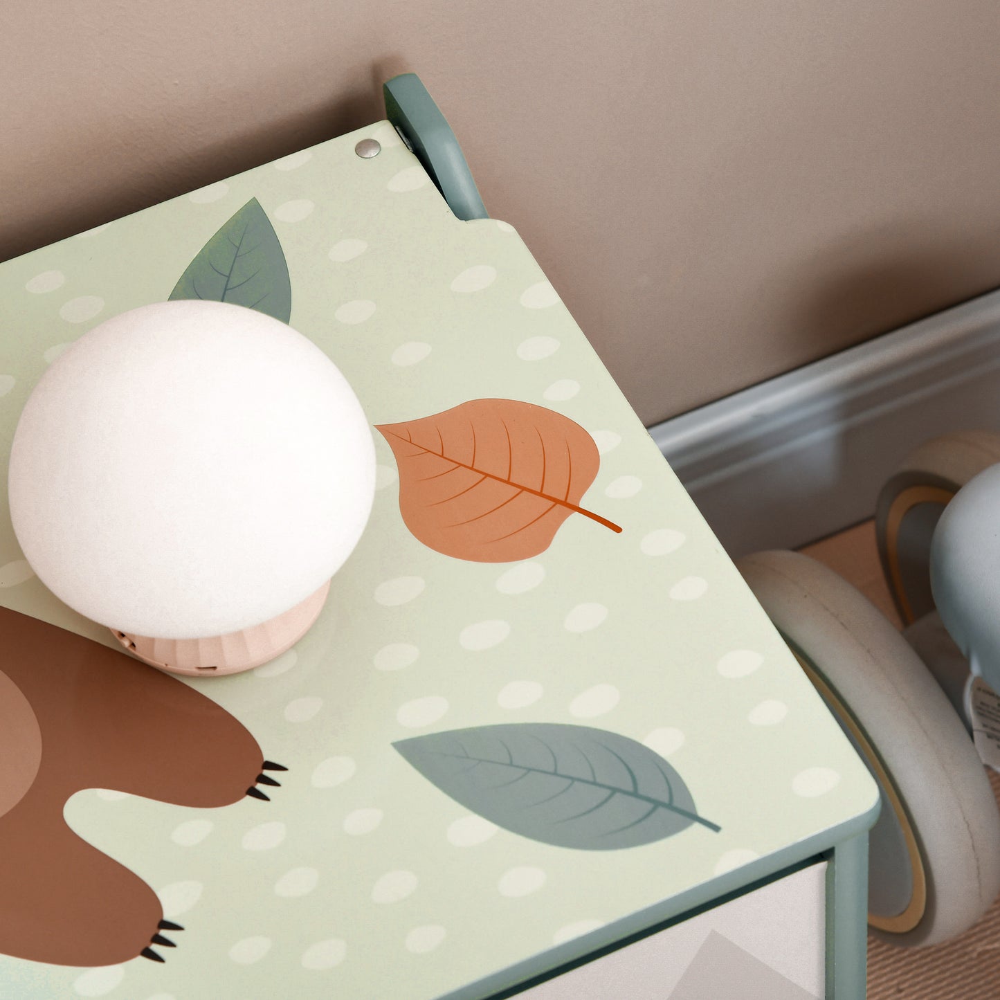 ZONEKIZ Toy Box Kids Storage Chest with Lid Safety Hinge Green