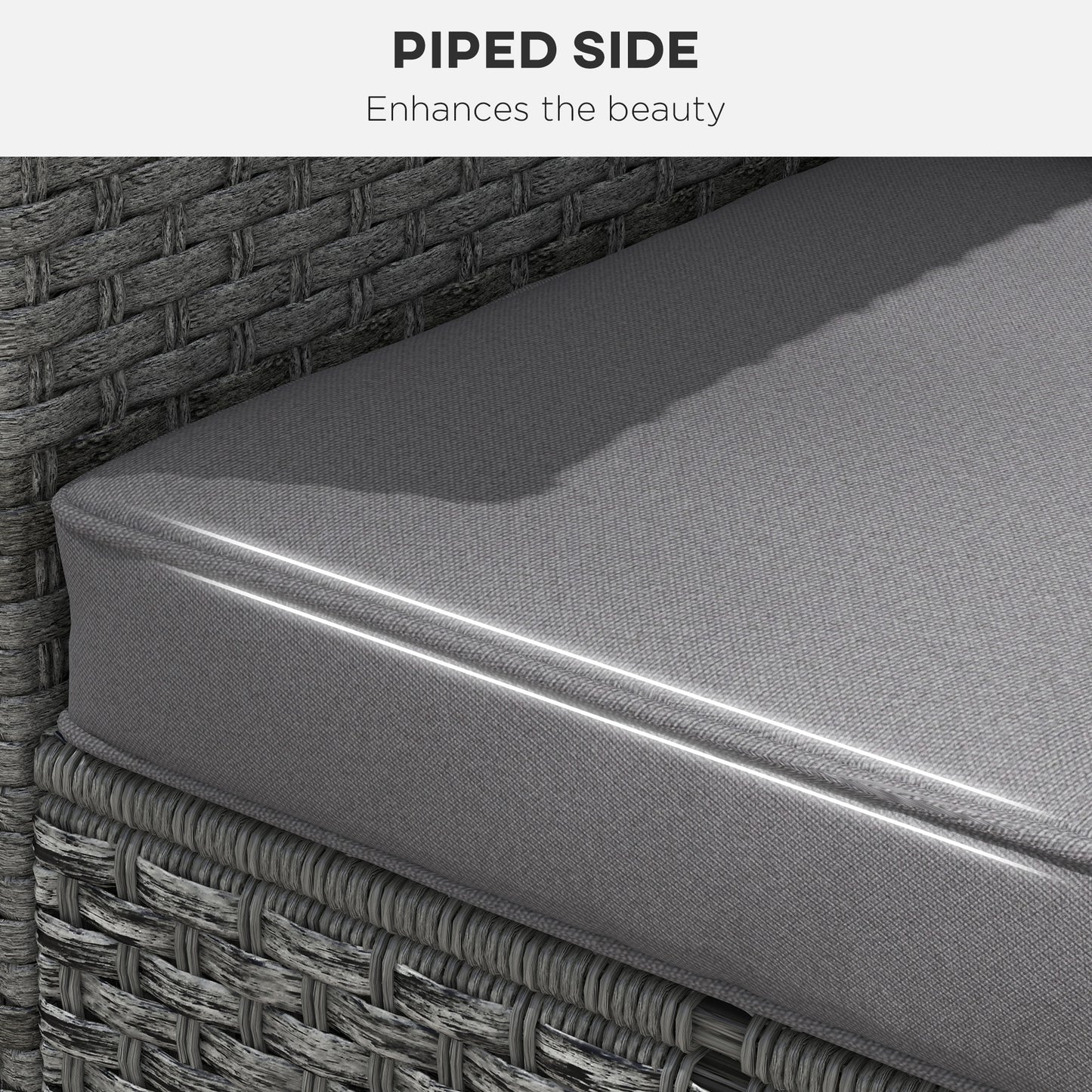 Outsunny 1-Piece Back and Seat Cushion Pillow Replacement, Patio Chair Cushion Set for Indoor Outdoor, Charcoal Grey