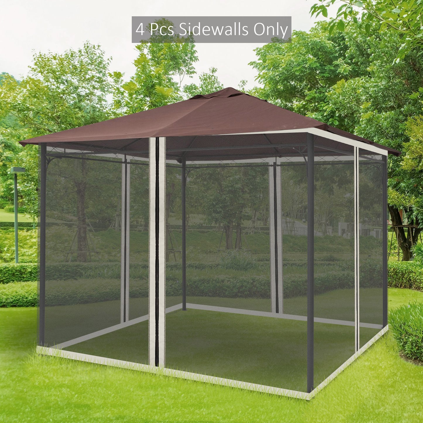 Outsunny Universal 10 x 10ft Gazebo Adjustable Replacement Mosquito Netting Black