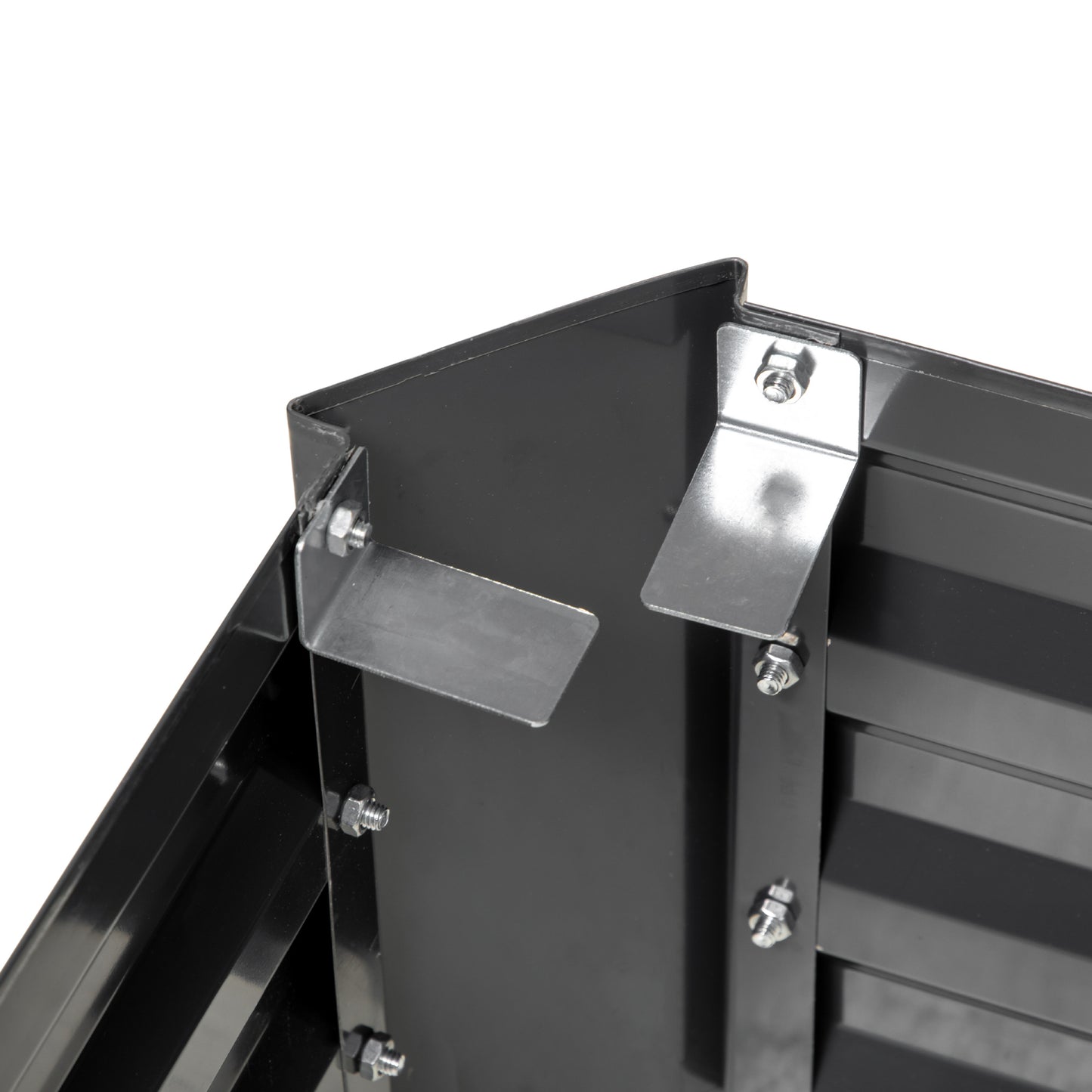 Outsunny Outsuuny Galvanised Raised Garden Bed Outdoor Planter Box with Greenhouse and Cover for Vegetables Flowers Dark Grey