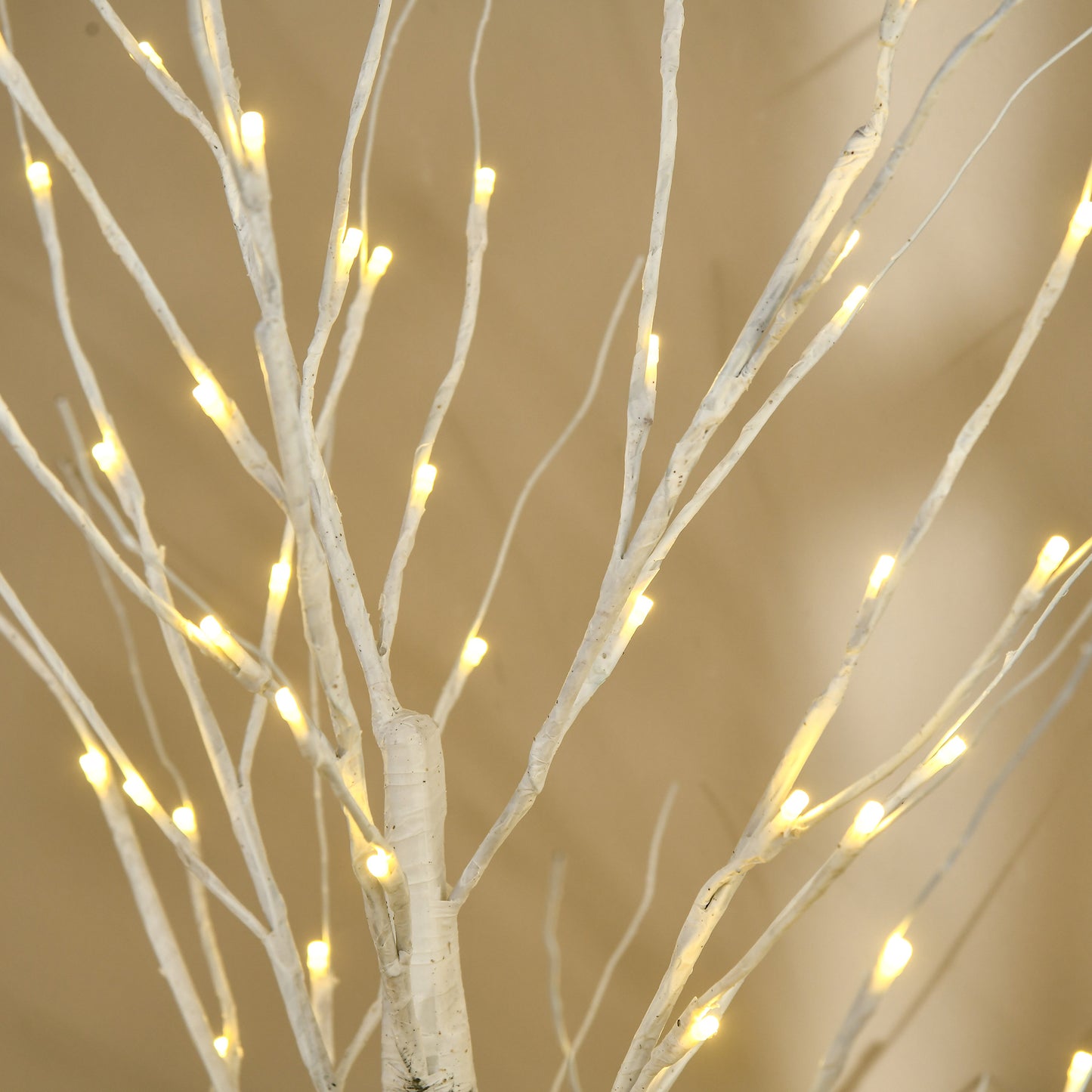 HOMCOM 6ft Artificial White Birch Tree Light with 96 Warm White Pre-Lit LED Light