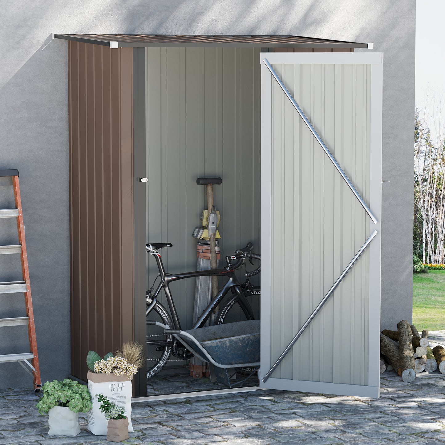 Outsunny 5 x 3ft Garden Shed, with Latched Door
