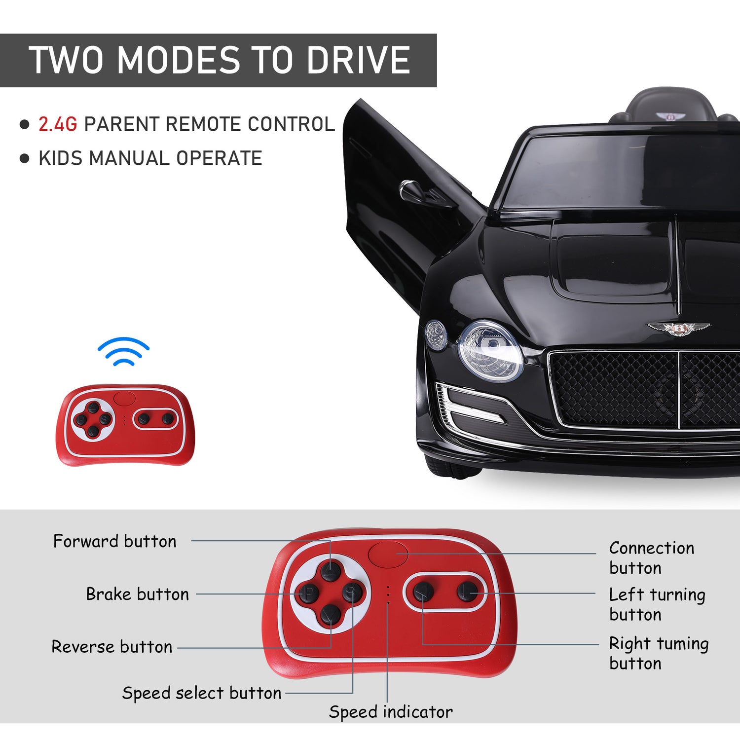 Bentley remote control deals ride on car