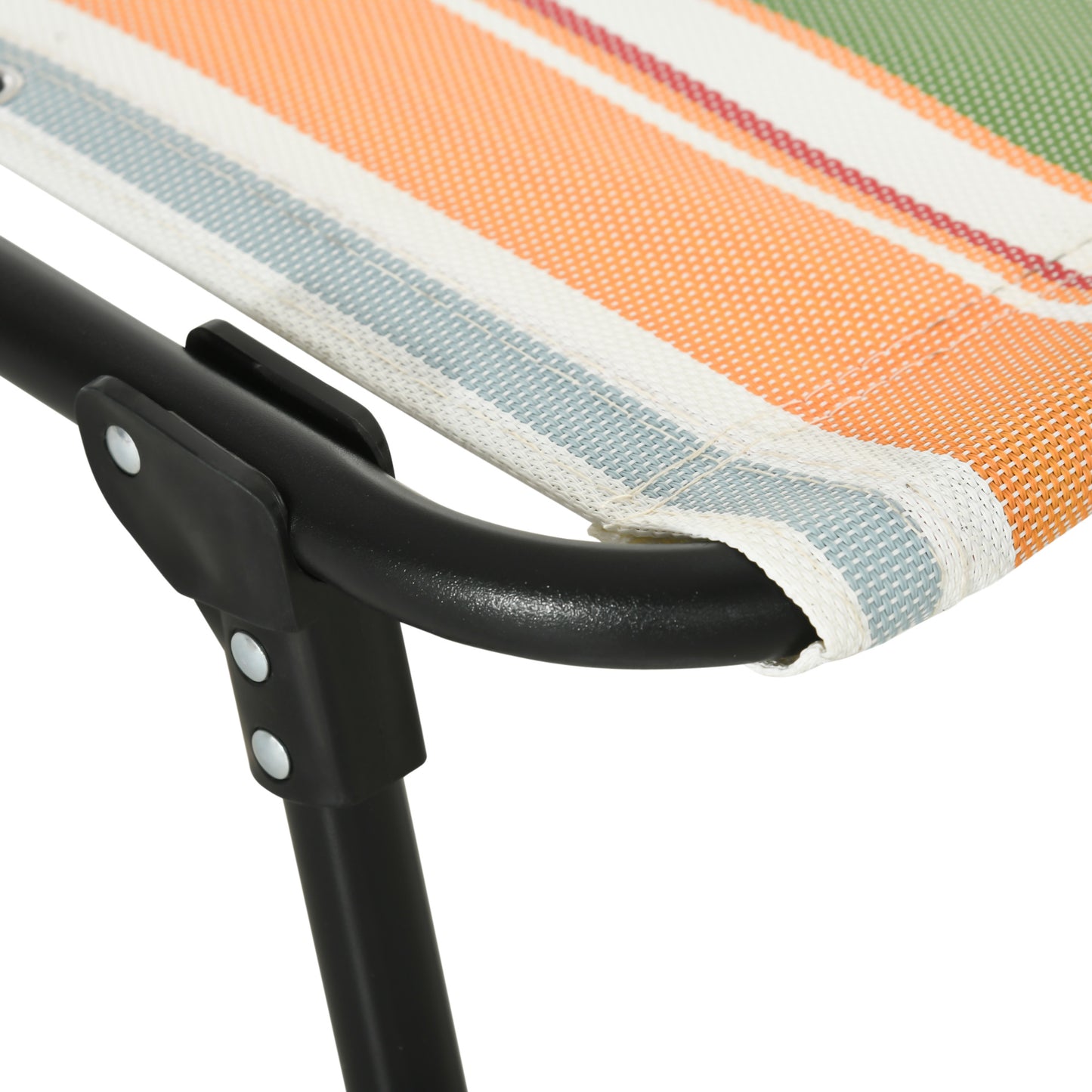 Outsunny Folding Sun Lounger Beach Chaise Chair Garden Reclining Cot Camping Hiking Recliner with 4 Position Adjustable, Multicolored