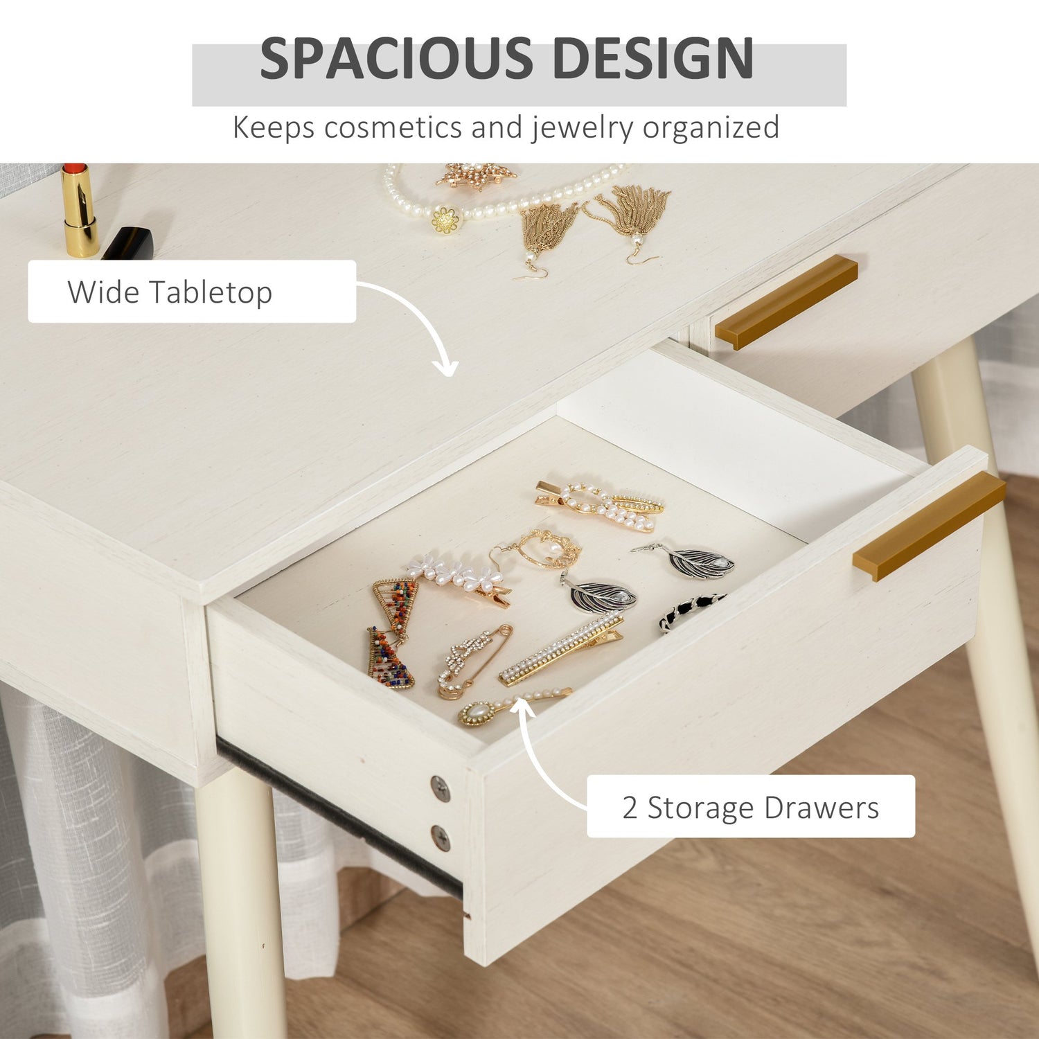 Modern dressing deals table with storage