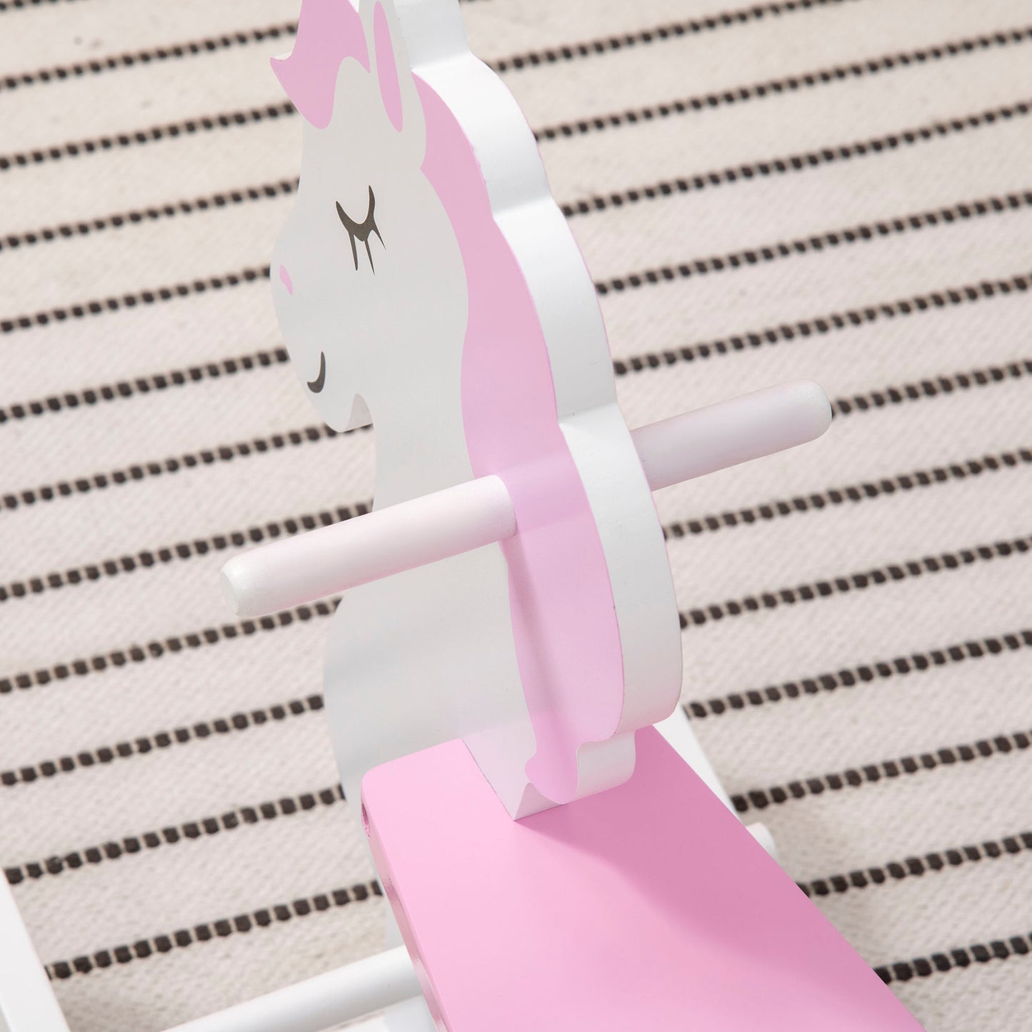 HOMCOM Kids Wooden Rocking Horse, Ride On Toy for 1-3 Years, Pink