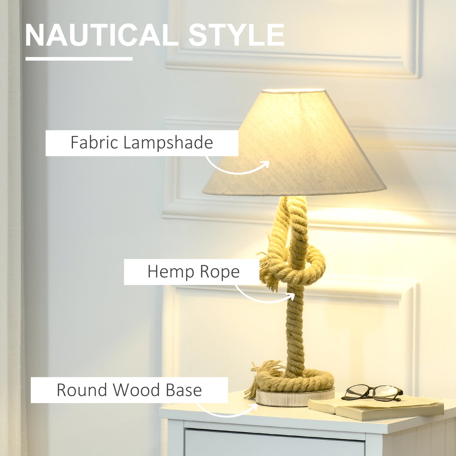 Nautical twisted best sale rope floor lamp